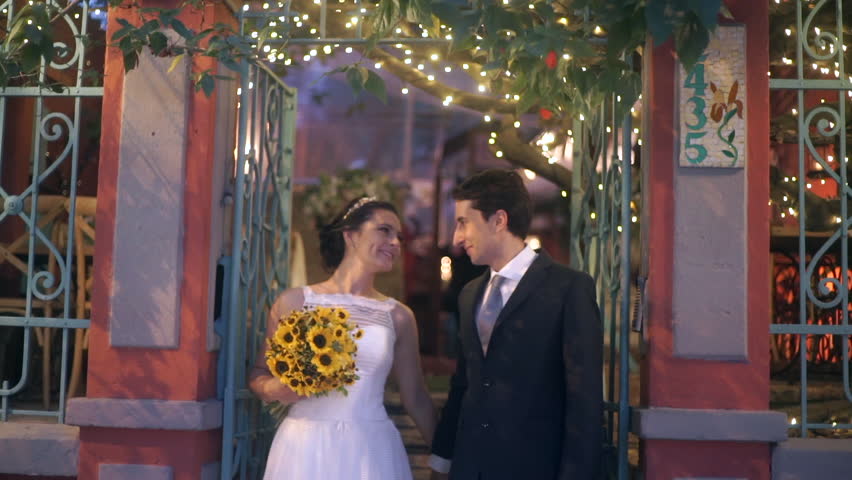Bride And Groom Kissing Outdoors Posing For Photo After Wedding Bride And Groom Kissing Outdoors Posing For Photo After Wedding Cerimony Hd Stock Video Clip