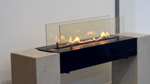 Fireplace Bio Fireplace Electric Fireplace Stock Video