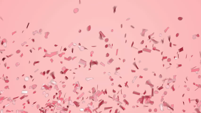 4k00 17abstract Red Or Rose Gold Confetti Falling On Pastel Pink