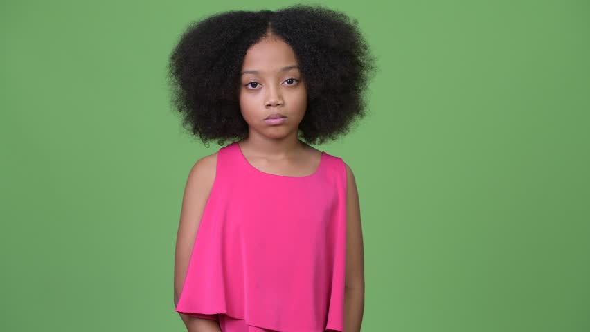 Young Cute African Girl With Stock Footage Video 100 Royalty