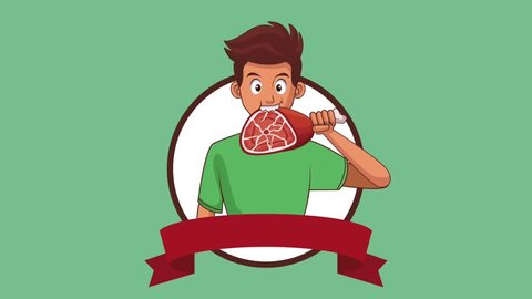 Man Eating Ham Hd Animation Stock Footage Video (100% Royalty-free)  1014480266 | Shutterstock