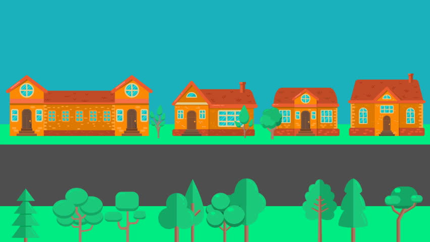 Animation Background Of City 2d Animation Stockvideos