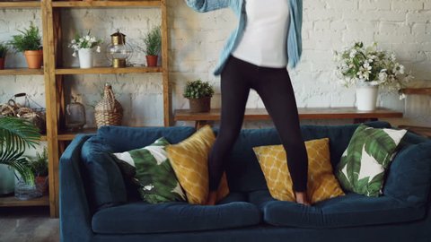 Happy Young Woman Is Listening Stock Footage Video 100 Royalty