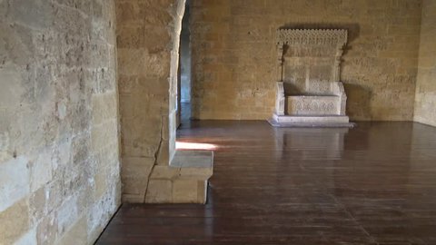 Italy Gioia Del Colle 25 July 2018 Norman Swabian Castle 9th Century Inner Halls Throne Room