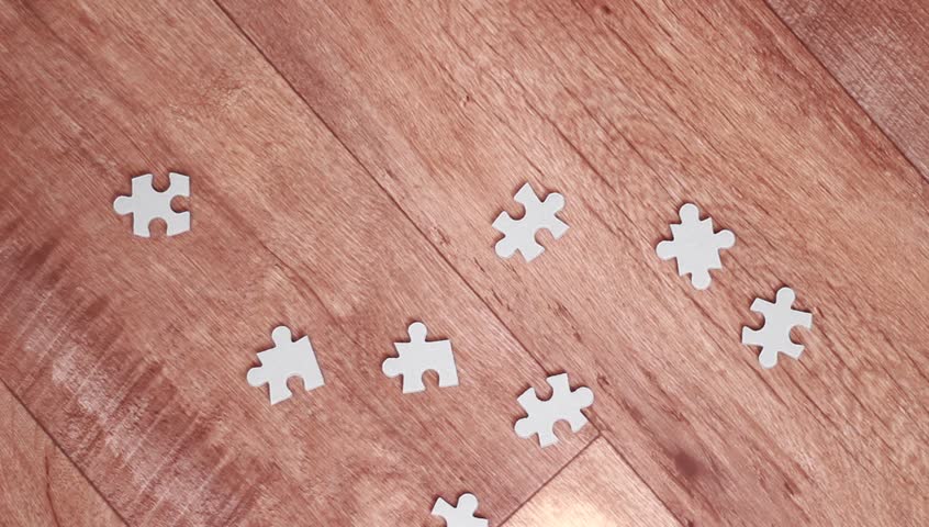 Throwing Puzzle Pieces On Floor Stock Footage Video 100
