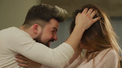 Man Playing Womans Hair Laughing Stock Footage Video (100% Royalty-free)  1018253956 | Shutterstock