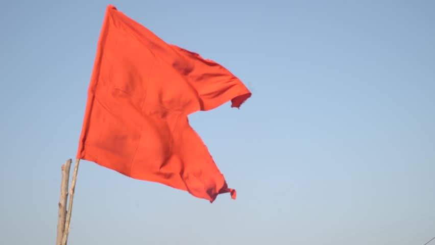 Hindu Flag In Sky Shivsena Stock Footage Video 100 Royalty
