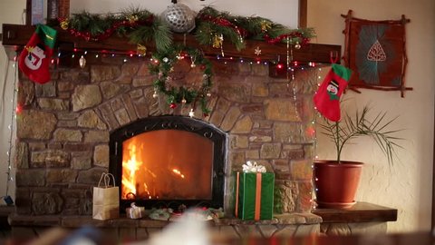 Fire Burn In A Fireplace Stock Footage Video 100 Royalty Free