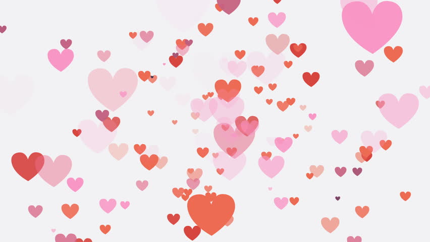 Red and Pink Hearts Over Stock Footage Video (100% Royalty-free