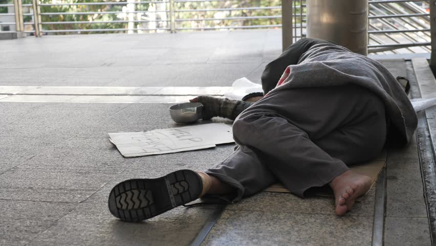 Homeless Old Man In Dirty Stock Footage Video 100 Royalty Free