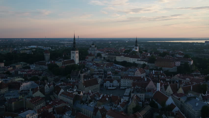 Aerial Estonia Tallinn June 2018 Stock Footage Video 100 Royalty