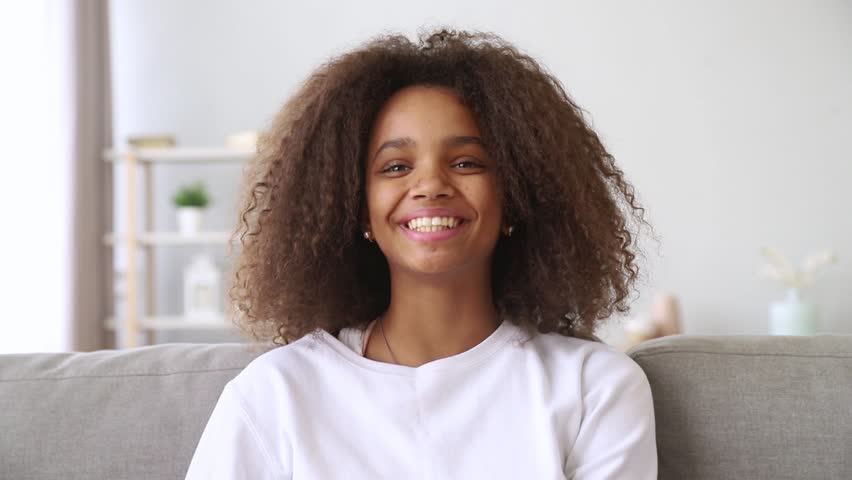 Happy African American Teenage Girl Stock Footage Video 100