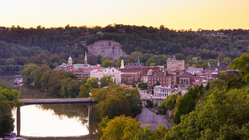 Downtown Frankfort At Night In Kentucky Image Free Stock Photo