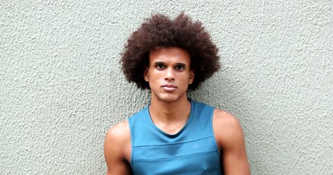 African American Man Arms Crossed Serious Stock Video Footage 4k