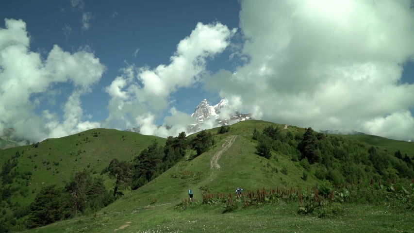 Snow capped Mountains with clouds and beautiful landscape image - Free ...