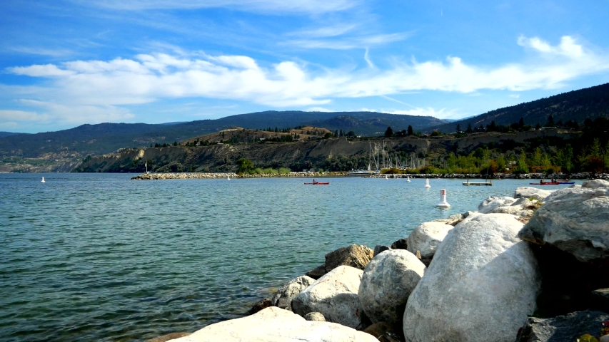 Aerial View Of Penticton, Skaha Lake Landscape In British Columbia ...