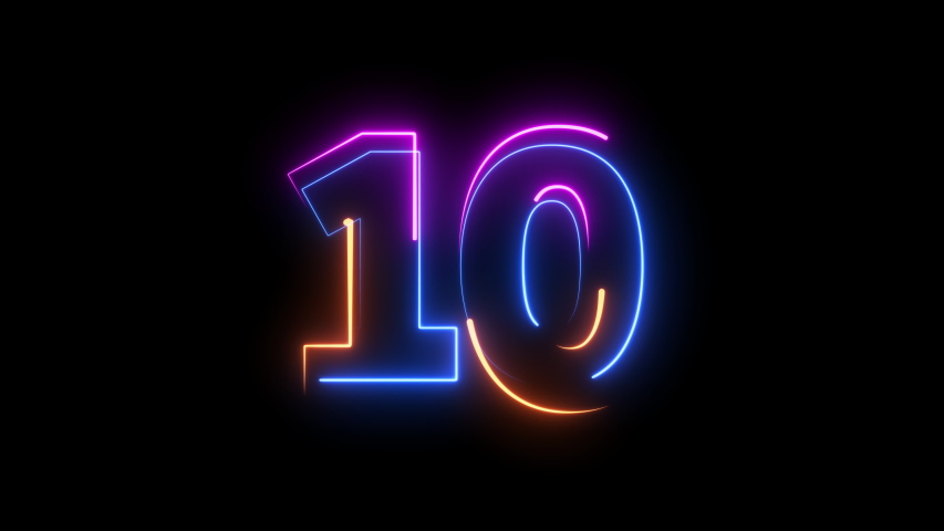 Neon Bright Glowing Countdown Timer Stock Footage Video (100% Royalty-free) 1039788176