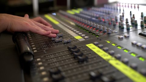 Large Audio Studio Recording Desk Stock Footage Video 100