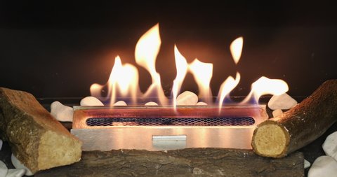 Logs In Artificial Fireplace Stock Video Footage 4k And Hd Video