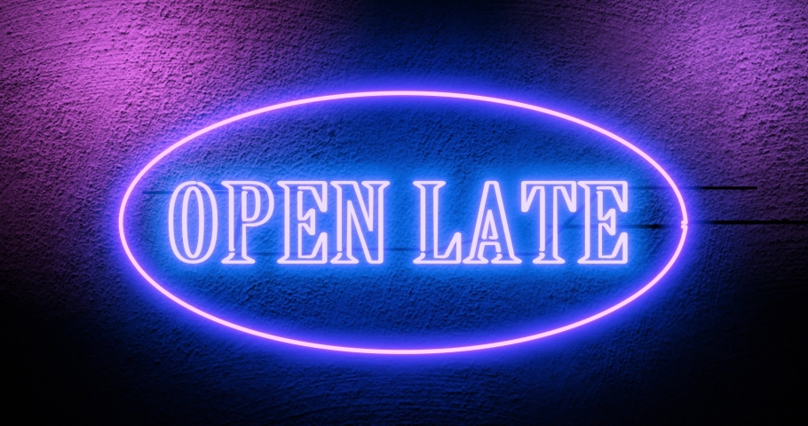 Open Late Sign Means 24 Hour Stock Footage Video 100 Royalty