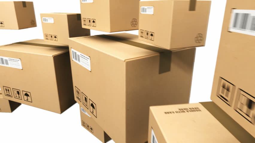 Series Of Animated Icon Cartoon Style Cardboard Box And 
