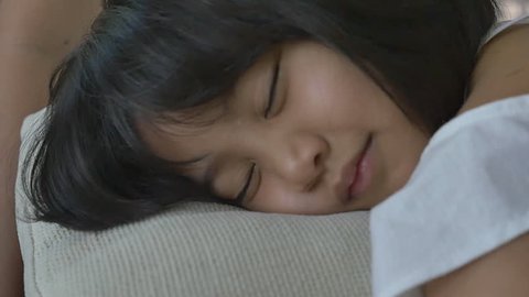 Happy Little Asian Girl Sleep On Stock Footage Video (100% Royalty-free)  10484126 | Shutterstock