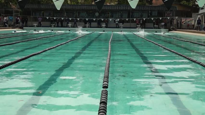 Olympic Swimming Pool 2014 empty olympic swimming pool underwater wide angle stock footage Olympic Swimming Pool 2014 empty olympic swimming pool underwater wide angle stock footage