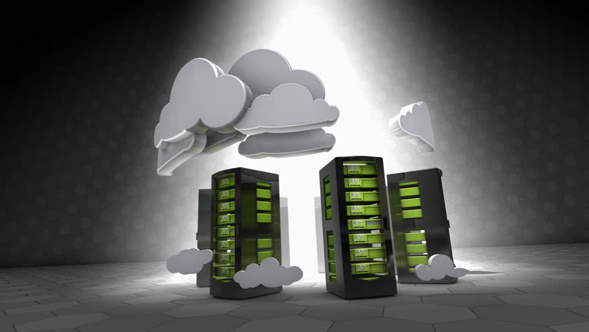 Concept Animation Cloud Computing, Server Stock Footage Video (100%