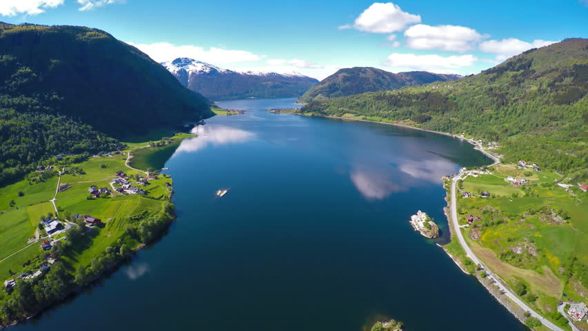 Beautiful Nature Norway Flying Over Stock Footage Video 100