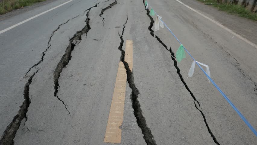 Cracked And Broken Asphalt Road. Stock Footage Video 10986626 ...