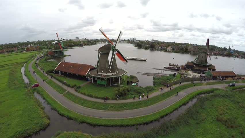 Zaandam Zaanse Schans Aerial Bird Stock Footage 100 Royalty Free 11232206 Shutterstock