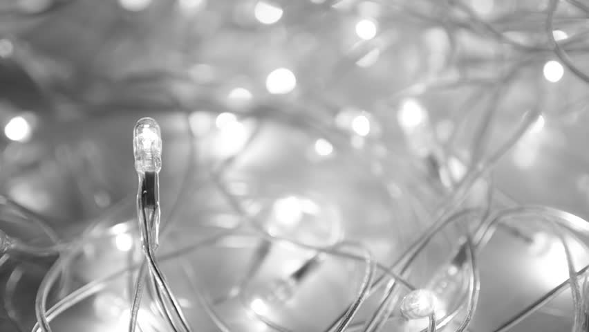 Silver And White Background Christmas Dot Lights Defocused Blinking ...