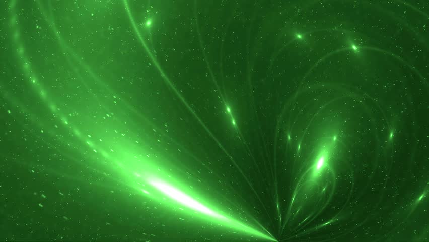 Animation Green Background With Rays And Sparkles Stars On Black ...