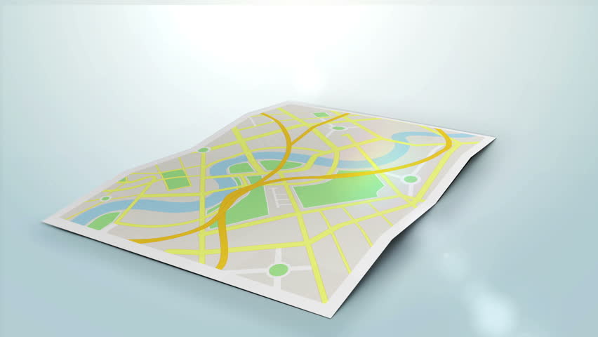A City Map Animation With Digital Satellite Gps Pin Point Sign Symbol ...