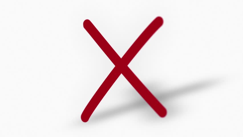 Isolated Red "Cross Mark" Symbol Rotating On The White Background