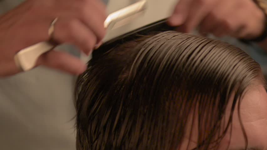 Close Up Of Mens Haircut Stock Footage Video 100 Royalty Free