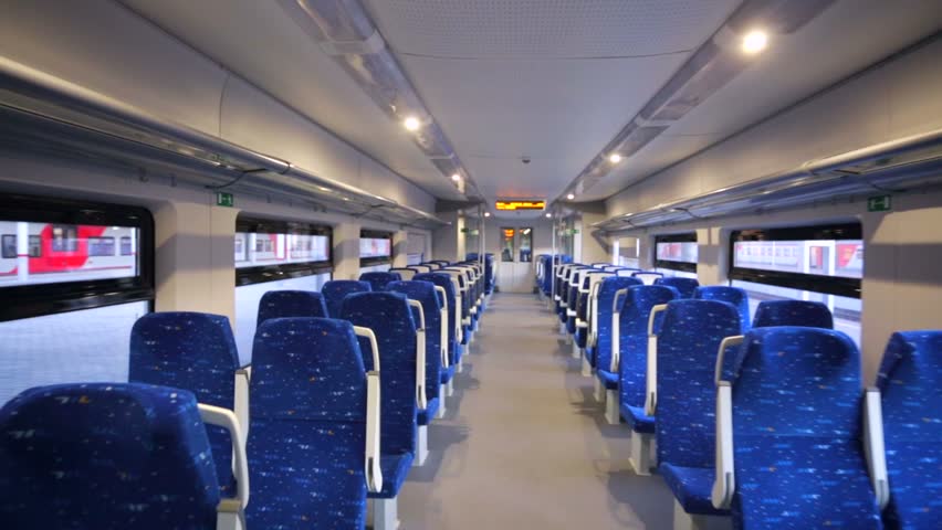 Seoul, South Korea - Nov 16, 2011: Interior Of A Ktx High-speed Train 