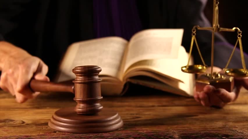 Gavel Pounded On Block, Judge, Stock Footage Video (100%