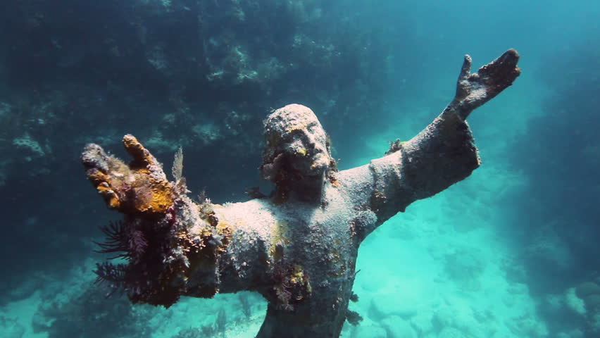 The Christ Of The Abyss Statue In Key Largo, Florida Keys. Stock ...
