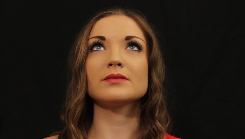Girl Looking Up And Down