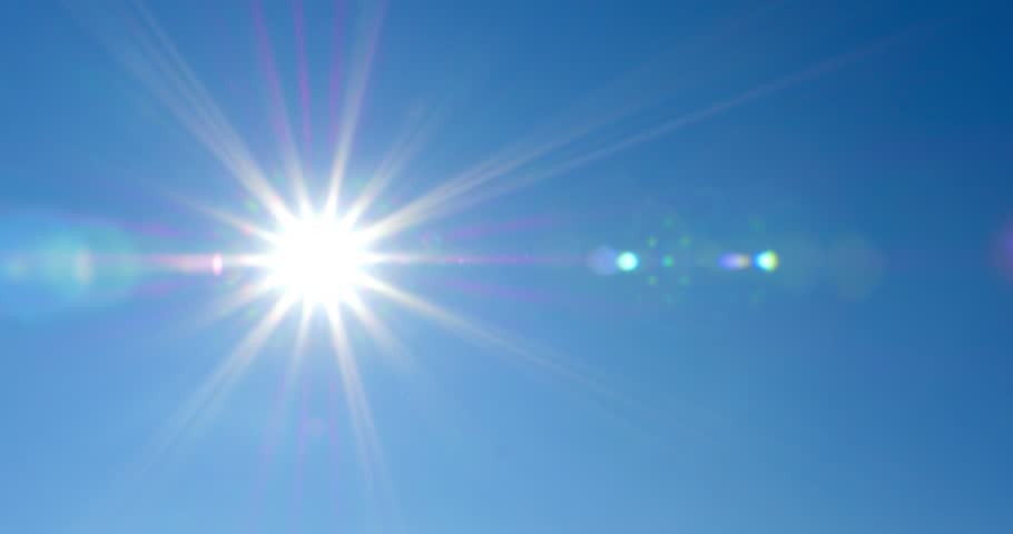 Sun Moving Across The Clear Blue Sky. HD 1080. Stock Footage Video ...