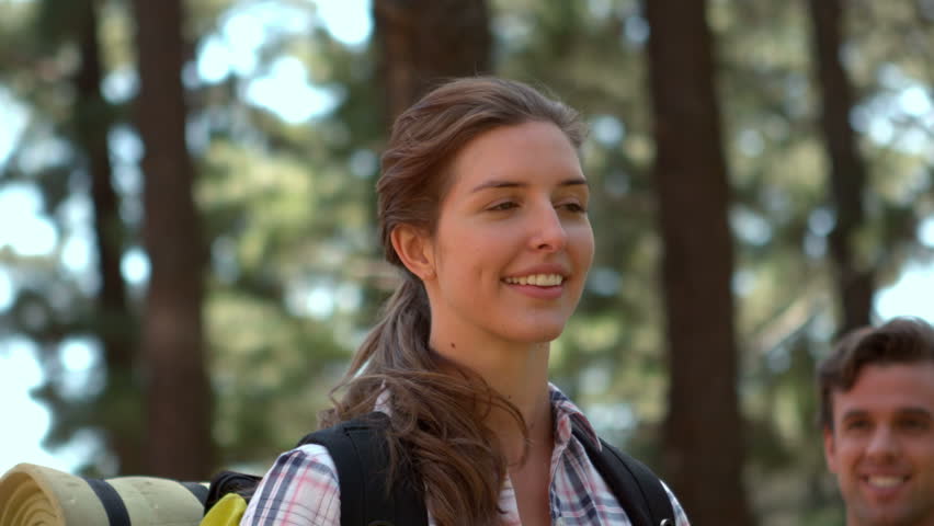 Smiling Couple On a Hike Stock Footage Video (100% Royalty-free