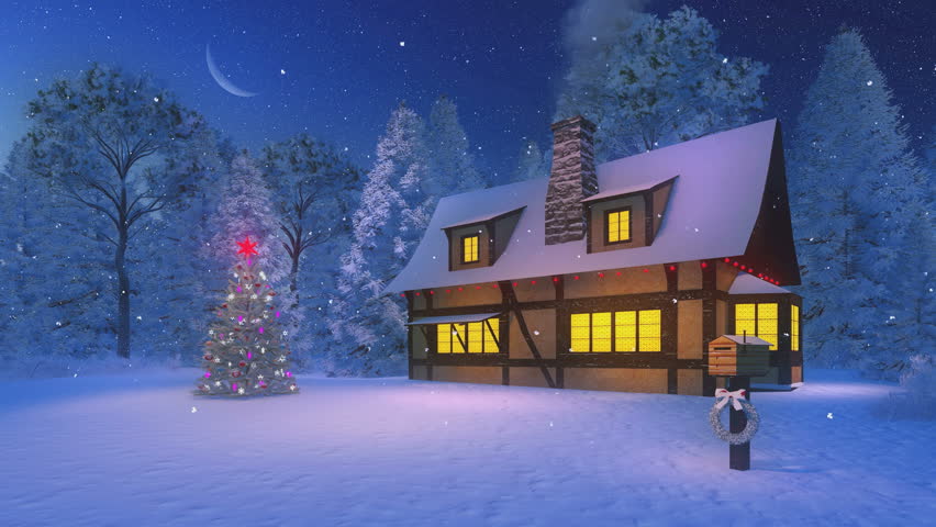 Illuminated Christmas Tree and Cozy Stock Footage Video (100% Royalty ...