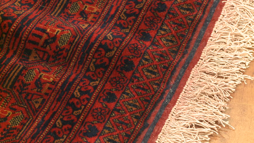 Rugs And Carpets Close Up Of Colorful Wool Silk From Rugs And Carpets Pan Left Right Across A Deep Red Woolen Persian Carpet With