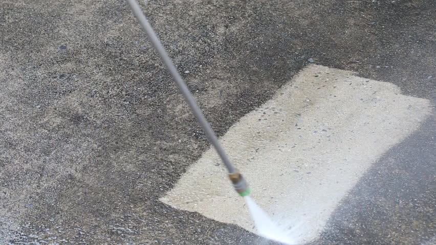 Outdoor Cement Floor Cleaning With High Pressure Water Jet