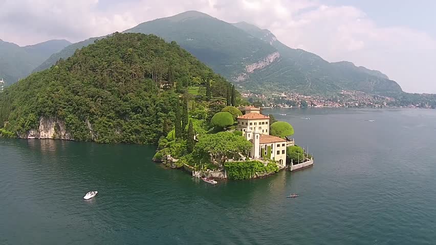 Castle Of Vezio Near Varenna, Lake Of Como. Aerial View Stock Footage ...