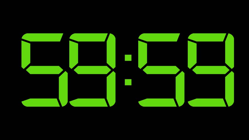 One Minute Count Down To 0 60fps Blue Digital Clock Stock Footage Video ...