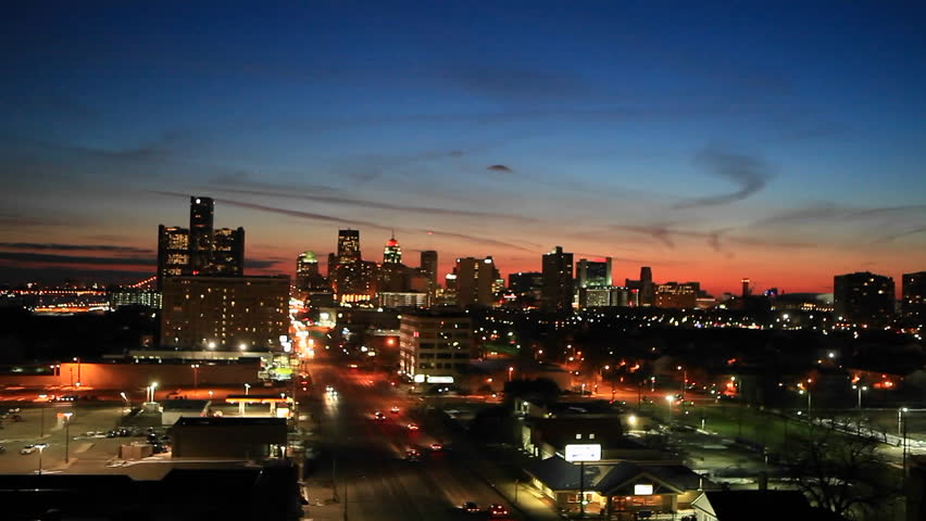 A Night Time View Of The Kansas City, Missouri Skyline. Stock Footage ...