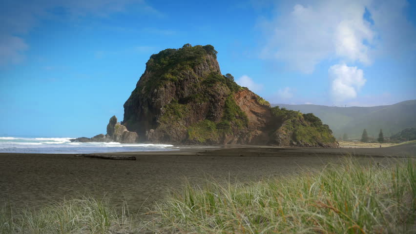 Hd00 30piha Beach And Lion Rock West Auckland New Zealand