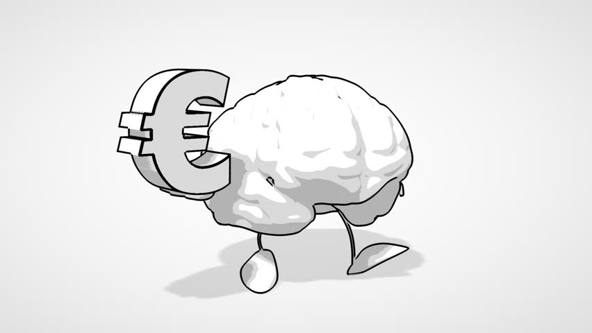 Digital Animation Of Brain Spinning On White Background Stock Footage